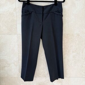 Cato Black Capri Dress Pants Size 4 Braided Pocket Detail